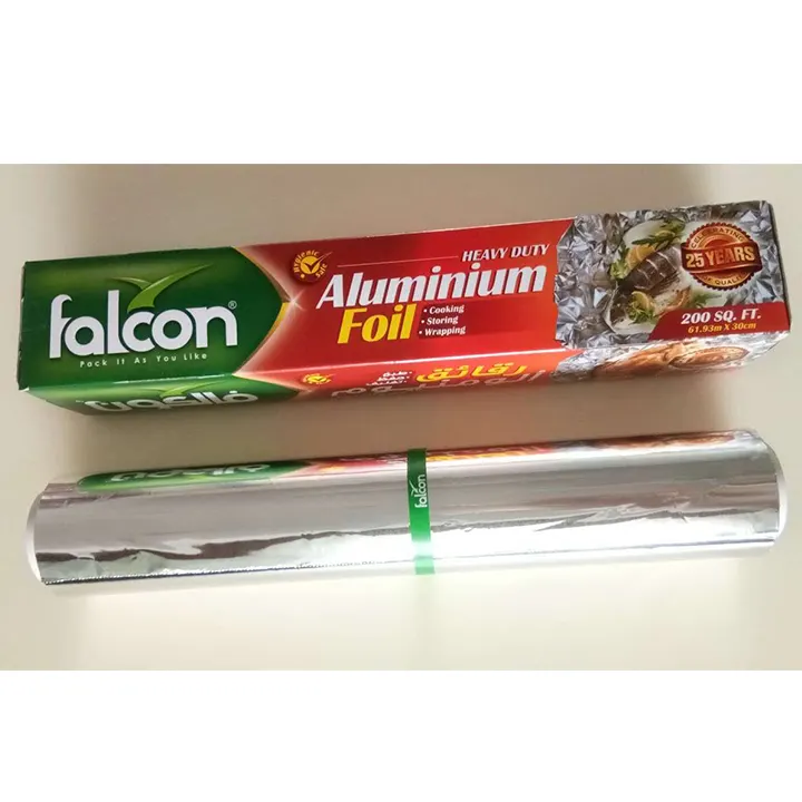Falcon Tin Paper Roll Aluminium Foil Roll 200 Sq.Ft. Heavy Duty Foil Paper Aluminum Roll For Cooking