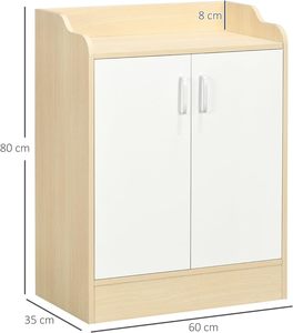 신발 보관함, 복도, 거실용 신발 9 켤레를 위한 조절 가능한 <span class=keywords><strong>3</strong></span> 선반이 있는 <span class=keywords><strong>2</strong></span> 도어 신발 찬장 - Product Image 3