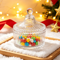 Vente directe usine – Pot en verre transparent à rayures verticales de 75 ml, 250 ml, 500 ml, vide, pour bougies, cadeaux de fêtes et rangement de bonbons