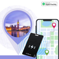 Carte de suivi de portefeuille, localisateur d'objets Bluetooth rechargeable et fin, compatible avec Apple Find My pour portefeuille, bagages, passeport
