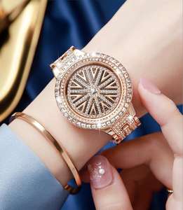 Mode Nieuwe Sieraden Luxe Quartz Vierkante Rvs Case Back Relojes Hiphop Gold Full Diamond Iced Out Horloges Voor Vrouw - Product Image 6