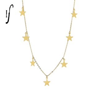 Collana da donna in acciaio inossidabile placcato oro 18K Infinite piccole stelle per occasioni regalo 2022 - Product Image 1
