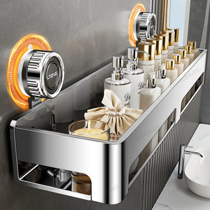 Estante de Baño de Acero Inoxidable con Ventosa, Rectangular, para Esquina, 7cm de Profundidad, Duradero, Sin Necesidad de Perforación - Product Image 4