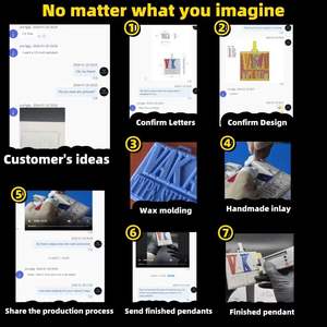 Liontin huruf inisial Vvs Moissanite kustom, Perhiasan halus liontin rantai awal berlian es gaya Hip-Hop - Product Image 2