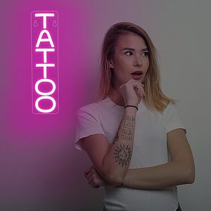 Letrero de Neón con Diseño de Tatuaje, Luz LED de Neón para Decoración de Pared, Luces LED Rosas para Estudio de Tatuajes o Cuarto de Hombre - Product Image 4