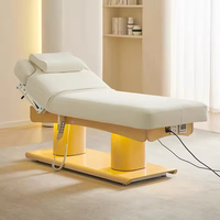 Table de massage de beauté électrique à plate-forme King moderne en métal avec shampooing en cuir synthétique pour la chambre ou le salon
