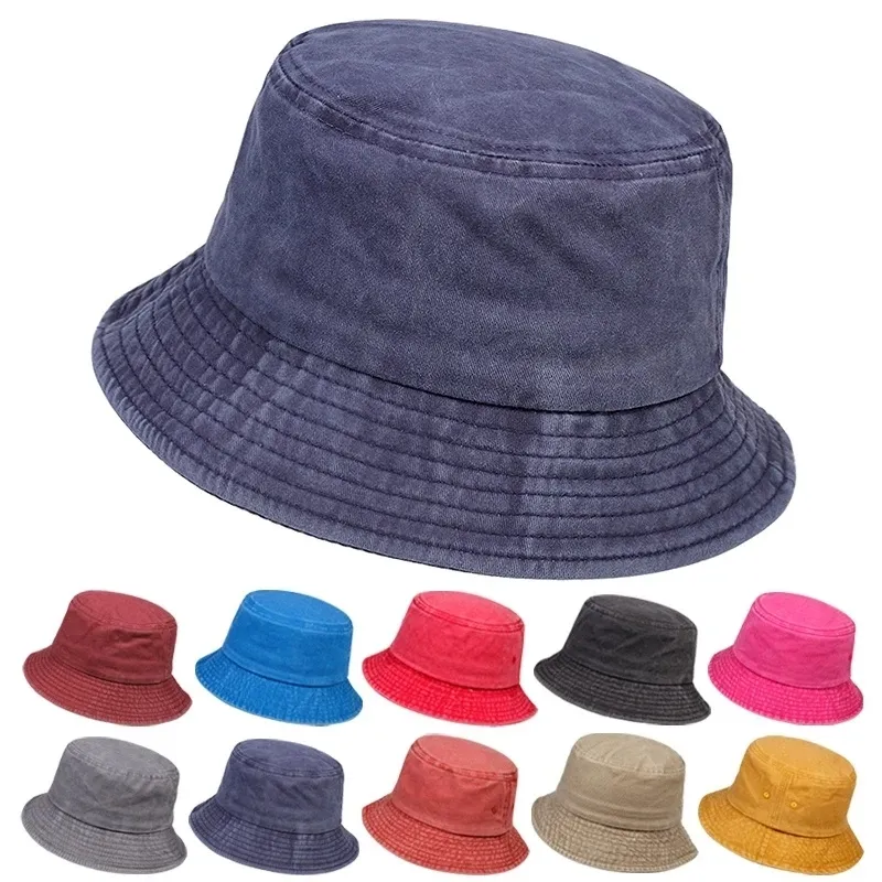 Fashion Solid Color Black Foldable Bucket Hat Beach Sun Hat Street Headwear Fisherman Outdoor White Cap Men and Woman Hat