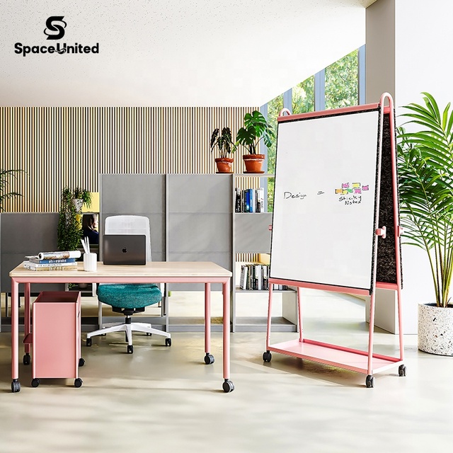 SpaceUnited Modern Office Double Sided Whiteboard Stand Movable Writing Board Stand