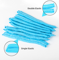 Vente en gros de filet à cheveux jetable PP Non-tissé Clip Cap extensible respirant Double élastique Mop Cap prêt à expédier