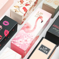 Boîtes pliantes en papier pour rouge à lèvres et gloss cosmétiques de luxe avec logo personnalisé, pelliculage mat et gaufrage pour emballage de crèmes visage et yeux