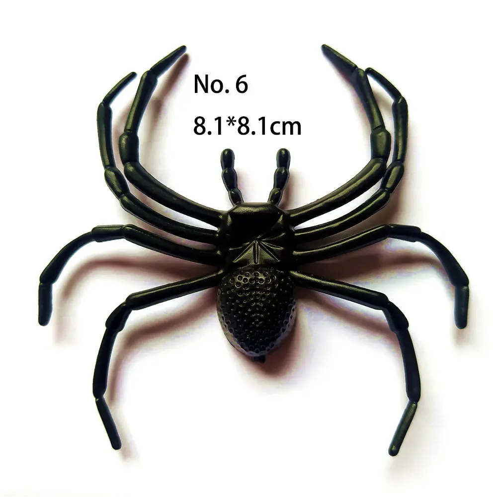 Wholesale plastic spider pranks Scary spider Halloween prank props for Halloween party decorations. Large quantity cheap