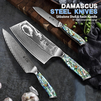 Hete Verkoop 33-laags Damascus Stalen Koks Fruitmesset Met Comfortabel Handvat Roestvrij Staal Voor Vlees