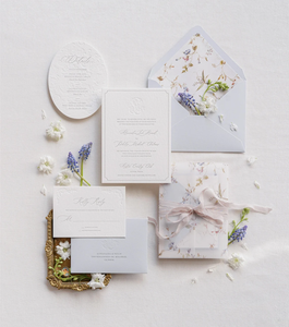 Invito Matrimoniale in Stile Letterpress Elegante, Busta Vintage Decorata, Carta <span class=keywords><strong>Velina</strong></span>, Monogramma Personalizzato, Fustellato - Deposito - Product Image 1