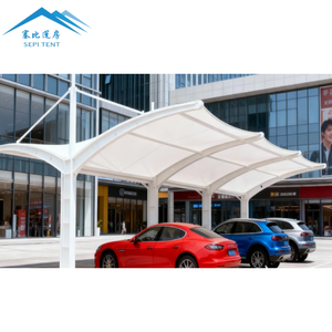 ที่บังแดดรถสองชั้นแบบเดี่ยวที่คลุมโครงสร้างเหล็กที่บังแดดสำหรับจอดรถ - Product Image 6