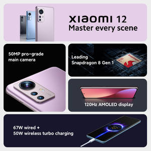 Versione globale <span class=keywords><strong>Xiaomi</strong></span> 12 5G 12 + 256G EU Smartphone 8 Gen 1 Octa Core 4500mAh 120Hz 6.28 pollici Smart Gaming telefoni cellulari <span class=keywords><strong>Xiaomi</strong></span> - Product Image 3
