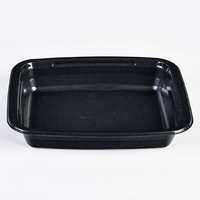 CPET recyclé ovable 2 compartiments scellant emballage alimentaire jetable compagnie aérienne conteneur CPET avec film anti-buée