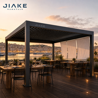 Pergola en aluminium Jiake 6063-T5 avec toit à lames motorisées pour bar de toit commercial, restaurant, terrasse, patio, pavillon