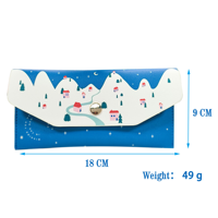 Dompet PU Tahan Air Mewah Unisex Kualitas Tinggi Grosir, Penutup Panjang Bermerek Natal