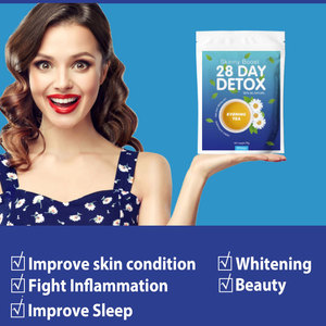 Té herbario desintoxicante de 28 días para la noche, con manzanilla natural, para un sueño reparador, blanqueamiento de la piel y bienestar, en bolsitas de té para mujeres. - Product Image 2
