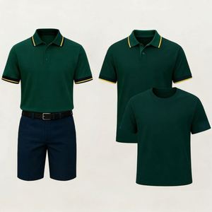 Conjuntos de Hombre Transpirables con Logotipo Personalizado, 3 Piezas: Camiseta Polo, Camiseta y Pantalones Cortos Bermuda, Conjunto Moderno para Golf, Fiestas, Bodas y Publicidad - Product Image 3