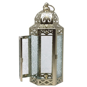 Set of 3 Moroccan Antique Black Metal Candle <strong>Lanterns</strong> Decorative Home Decor Metal Holders &amp; Jars - Product Image 4
