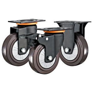 2.5 ''3 '4' 5 'Rodízios Industriais de Borracha/PU/TPR/PP Rodas Anti-Emaranhado Design para Carrinhos de Mão Máquinas - Product Image 3