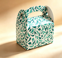 Scatola Regalo Pieghevole Personalizzata in Carta Riciclata Eco-Friendly con Manico, Riutilizzabile, in Cartone, per Caramelle, Biscotti, Piccoli Regali, OEM