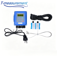 Taijia TUF-2000B 20mm DN32 Clamp on Inline Flow Meter untuk Air Limbah/Bahan Bakar Akurasi 1% LCD Backlight RS485 OEM Dapat Disesuaikan