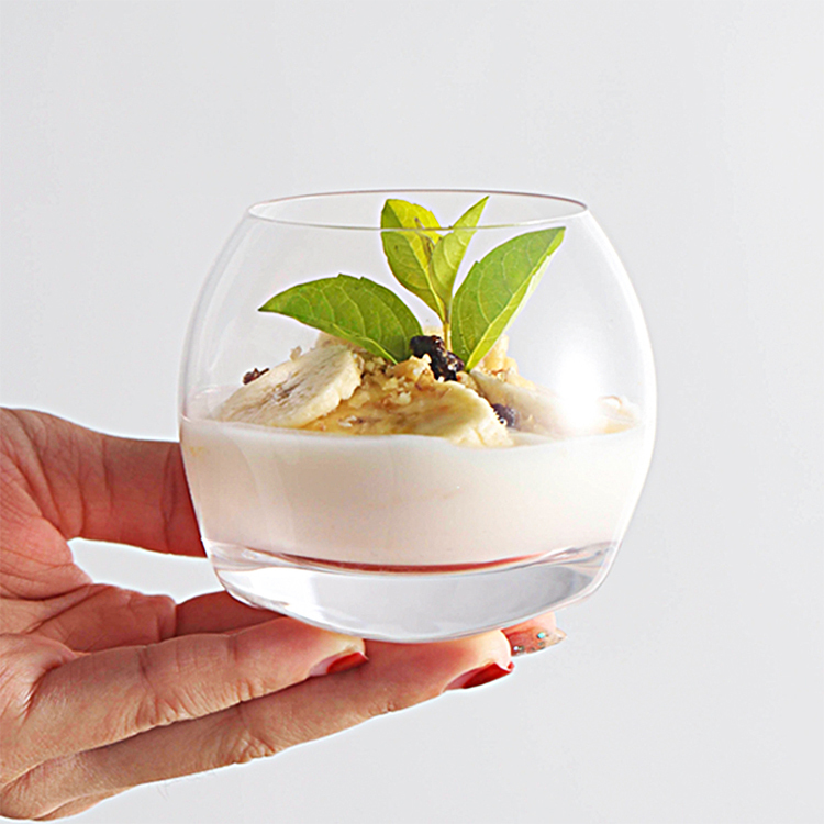 4 Verres à Dessert Mini Transparents Motif Riz - 75 Ml - Bol Pudding Verre Borosilicate Résistant Chaleur