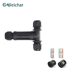Weichat Manufacturer Electrical Industrial IP68 2 Pin M25 T Shape Screw Terminal Waterproof Cable Connector
