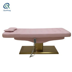 Qunpeng 2023 nouveau lit de spa en or Offre Spéciale lit d'extension de cils incurvé cosmétique <span class=keywords><strong>table</strong></span> de massage électrique lit de traitement médical - Product Image 6