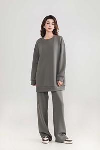 Ensemble Coordonné Personnalisable pour Femmes Musulmanes, Tunique Sweat-shirt Ample et Pantalon Large - Product Image 6