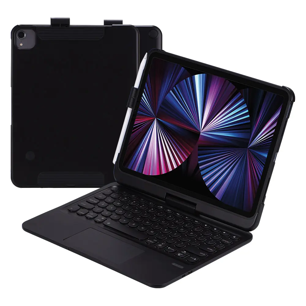 360 Degree Rotation Case For iPad Air4 10.9 Inch iPad Pro 11 2018 2020 Bluetooth Keyboard Swivel Stand Heavy Duty Flip Cover