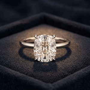 Anillo de Compromiso RCK Global Hecho a Mano con Moissanita Radiante de 6x8mm, Chapado en Oro de 14K sobre Plata S925, Anillo de Promesa Clásico Solitario - Product Image 3