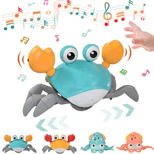 Juguete musical eléctrico de cangrejo para bebé, juguete de baño infantil con forma de pulpo y cangrejo para caminar y bailar