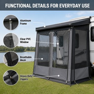 Enceinte de <span class=keywords><strong>caravane</strong></span> personnalisée avec <span class=keywords><strong>auvent</strong></span>, pièce de privacité pour camping-car, fabricant OEM - Product Image 4