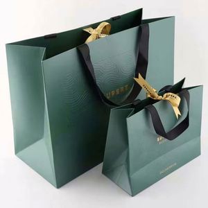 Customized Print Embossing Durable Eco-Friendly Reusable Luxury Gift Paper Shopping Bags Ribbon for Clothing <b>Socks</b> - Product Image 1