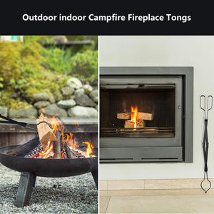 Pinces à <span class=keywords><strong>bois</strong></span> longues et pliables en acier pour foyer - Design moderne pour attraper les bûches de feu de camp en extérieur - Product Image 5