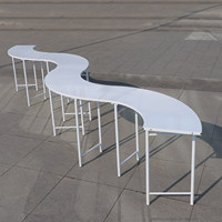 Support à gâteau demi-rond en métal en forme de S pour table de dessert extérieure, mariage, événementiel, présentoir, vente en gros, fournitures événementielles