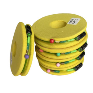 Ensemble de ligne de pêche pivotante jaune en forme de 8 avec perles anti-emmêlement en silicone pour montage de ligne principale noué à la main - Product Image 3