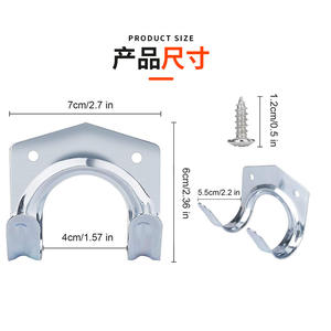 Crochets de rangement en acier inoxydable 7 cm à fixer au mur, porte-outils de jardin multi-usages poli, capacité de charge 13 kg - Product Image 1