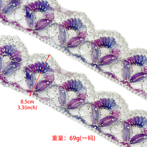 Bordure en dentelle perlée brodée en patchwork de mailles colorées <span class=keywords><strong>pour</strong></span> la décoration de vêtements, col de robe, accessoires de mariage et de mode DIY - Product Image 6