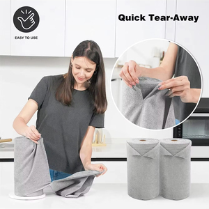 ผ้าไมโครไฟเบอร์แบบม้วน 30 แพ็ค ผ้าไมโครไฟเบอร์แบบฉีกได้ ไม่เป็นขุย ผ้าไมโครไฟเบอร์แบบม้วนสำหรับใช้ในบ้าน ห้องครัว หน้าต่าง - Product Image 6