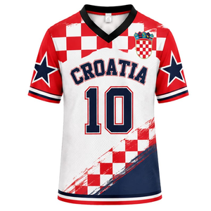 Maglia Sportiva della Serbia # Maglia da Calcio Bianca e Rossa con Motivo Etnico Tradizionale - Product Image 1