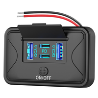 Prise murale USB 78W 4 ports 12V avec double PD 36W et double QC3.0 18W, chargeur léger à montage en surface avec bouton