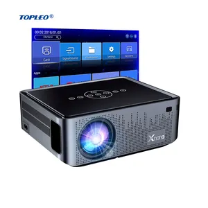 Topleo ev sinema 1080P Video projektör Full HD 300 Ansi lümen Lcd projektör en iyi taşınabilir film 4k projektör