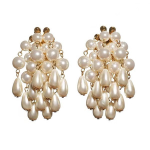 Pendientes de Araña Vintage con Perlas de Imitación Redondas Blancas y Borlas, Joyería de Fiesta para Mujer, Plata 925 - Product Image 5