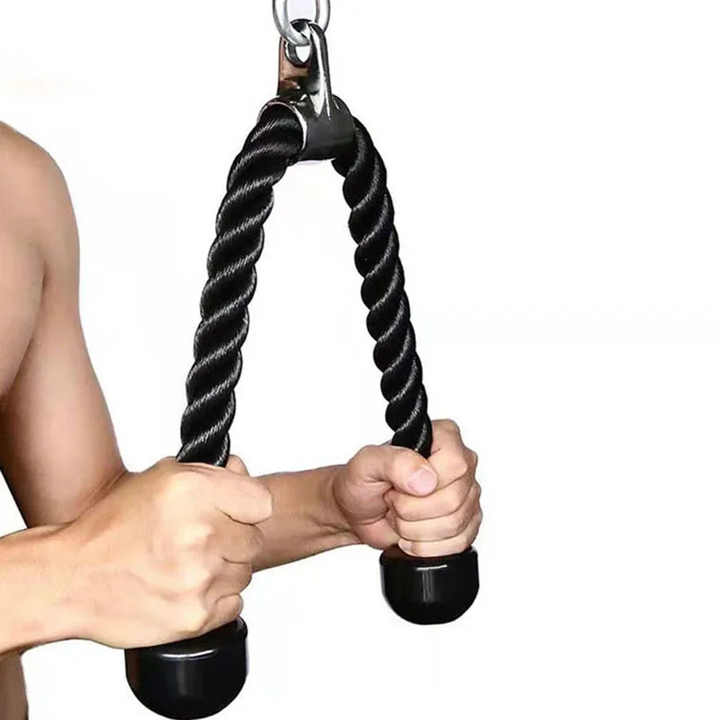 Long Triceps Rope Pull Down Cable Ropes Workout Fitness Strength ...