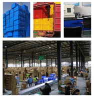 Boîtes de rangement en plastique empilables et robustes pour le stockage en entrepôt, étagère combinée pour caisses, boîte à outils, pièces de rechange