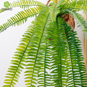 Plante artificielle de fougère Qihao, 15 feuilles, décoration suspendue d'intérieur, verdure hautement réaliste, ornement mural - Product Image 2